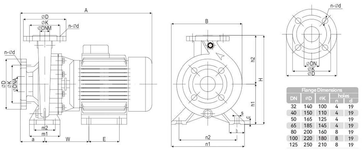 dimensiones bombas centrifugas industriales